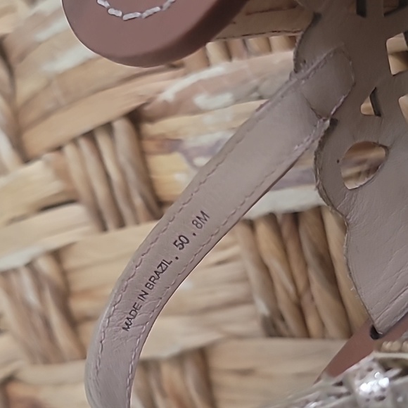 🌻 TORY BURCH NORI CORK WEDGE GOLD METALLIC SANDALS. - Picture 13 of 15